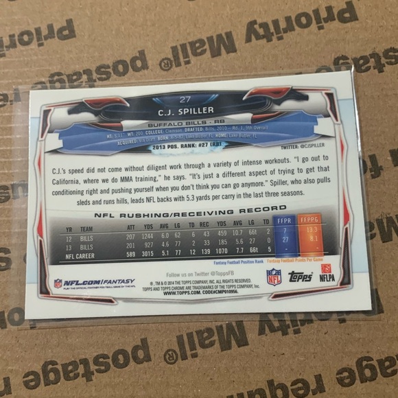C.J. Spiller โ14 Topps Chrome Card - Picture 6 of 6